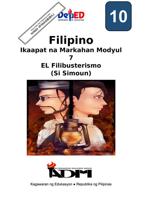 Filipino 10 (El Filibusterismo) .